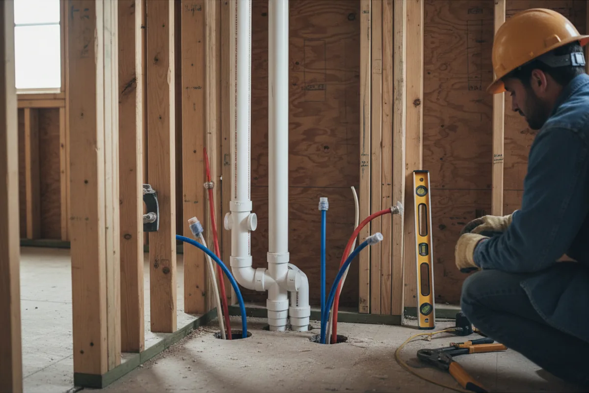 Drain and supply rough-in during Garbage Disposal Repair in Larimer